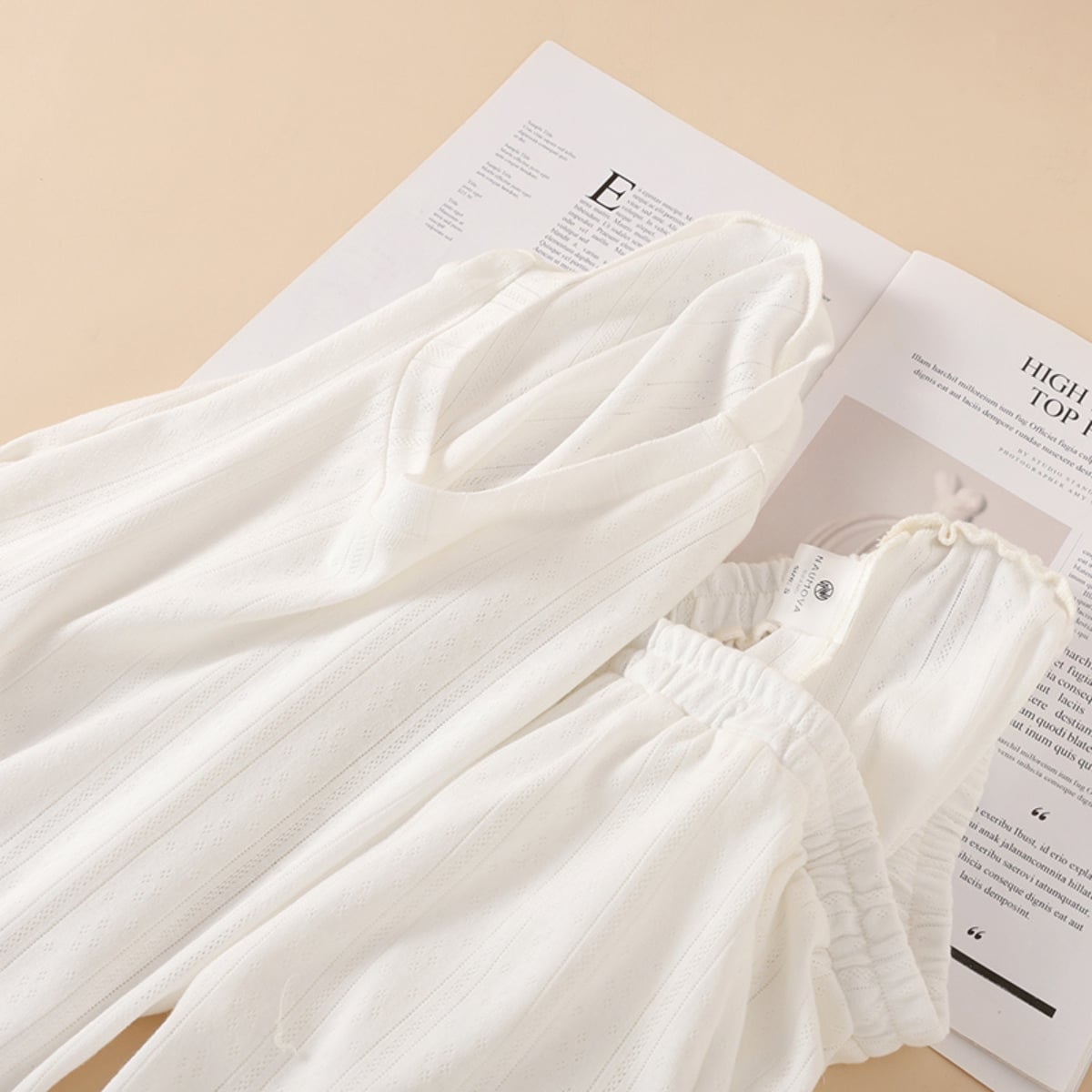 Pijama dama "Sleepy Hearts" din doua piese, PJ024, Alb - poza 5