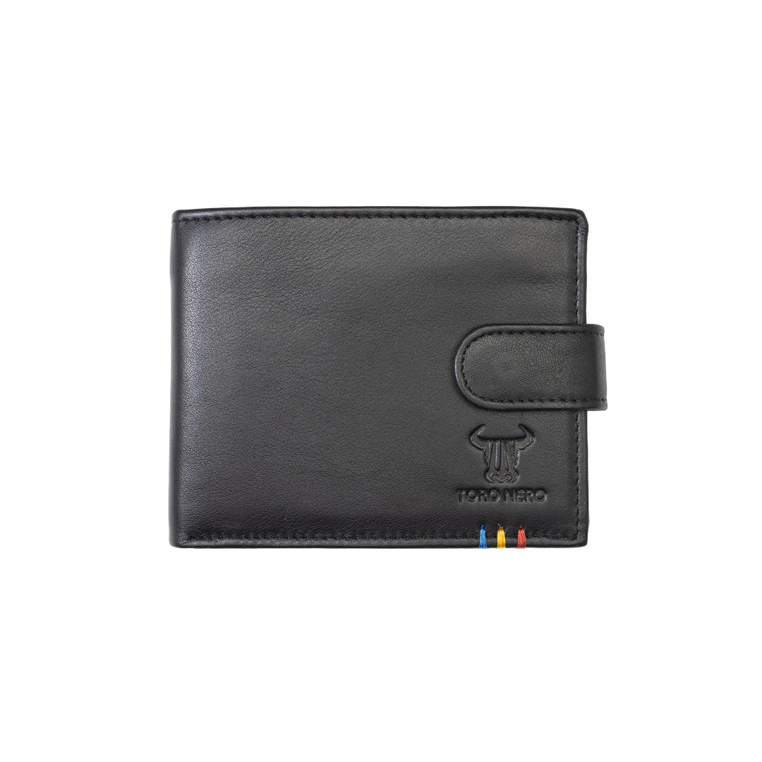 Portofel barbati din piele naturala negru-capsa Aryan,protectie RFID