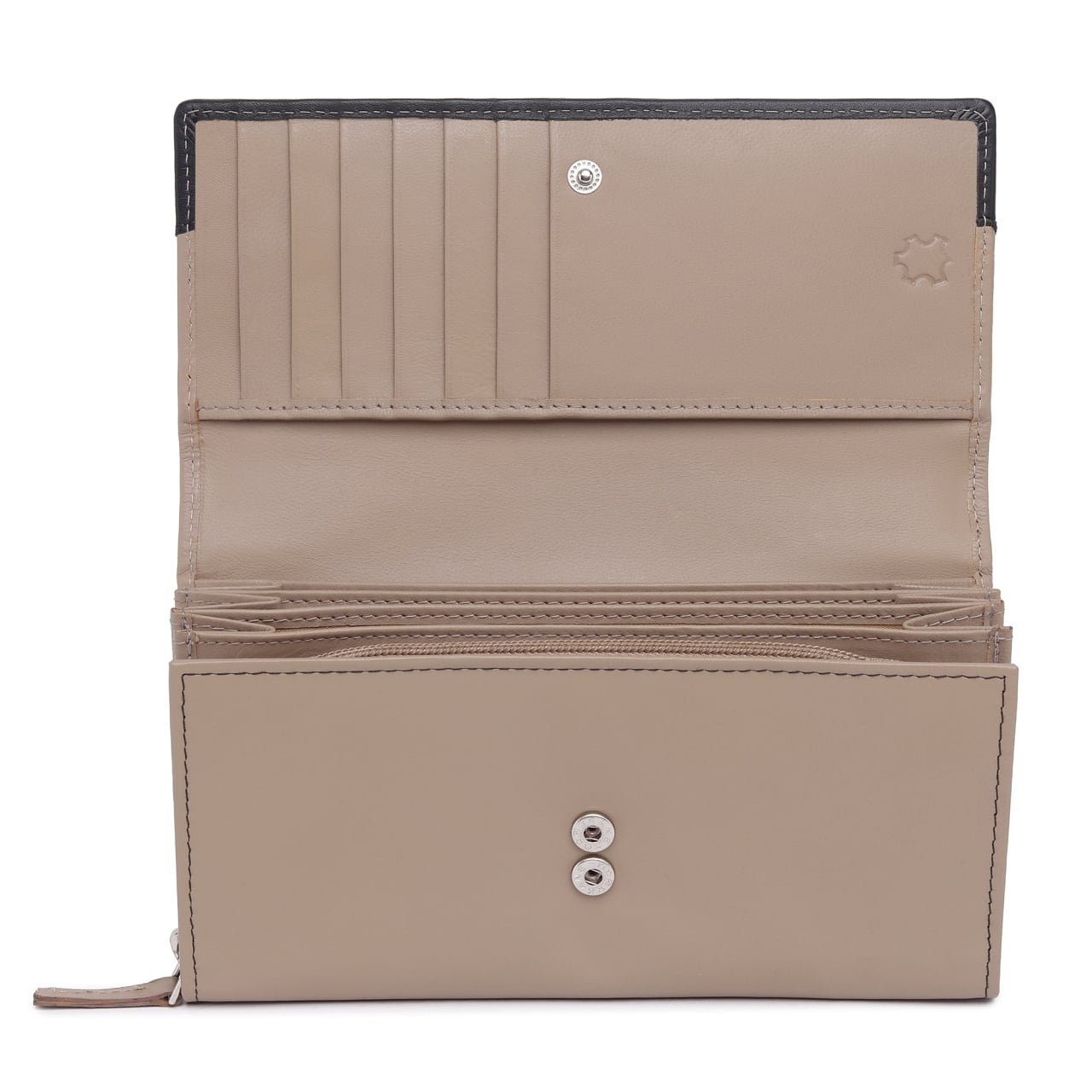 Portofel dama Marquise, Bluma PT1502, piele naturala, Crem/Negru - poza 5