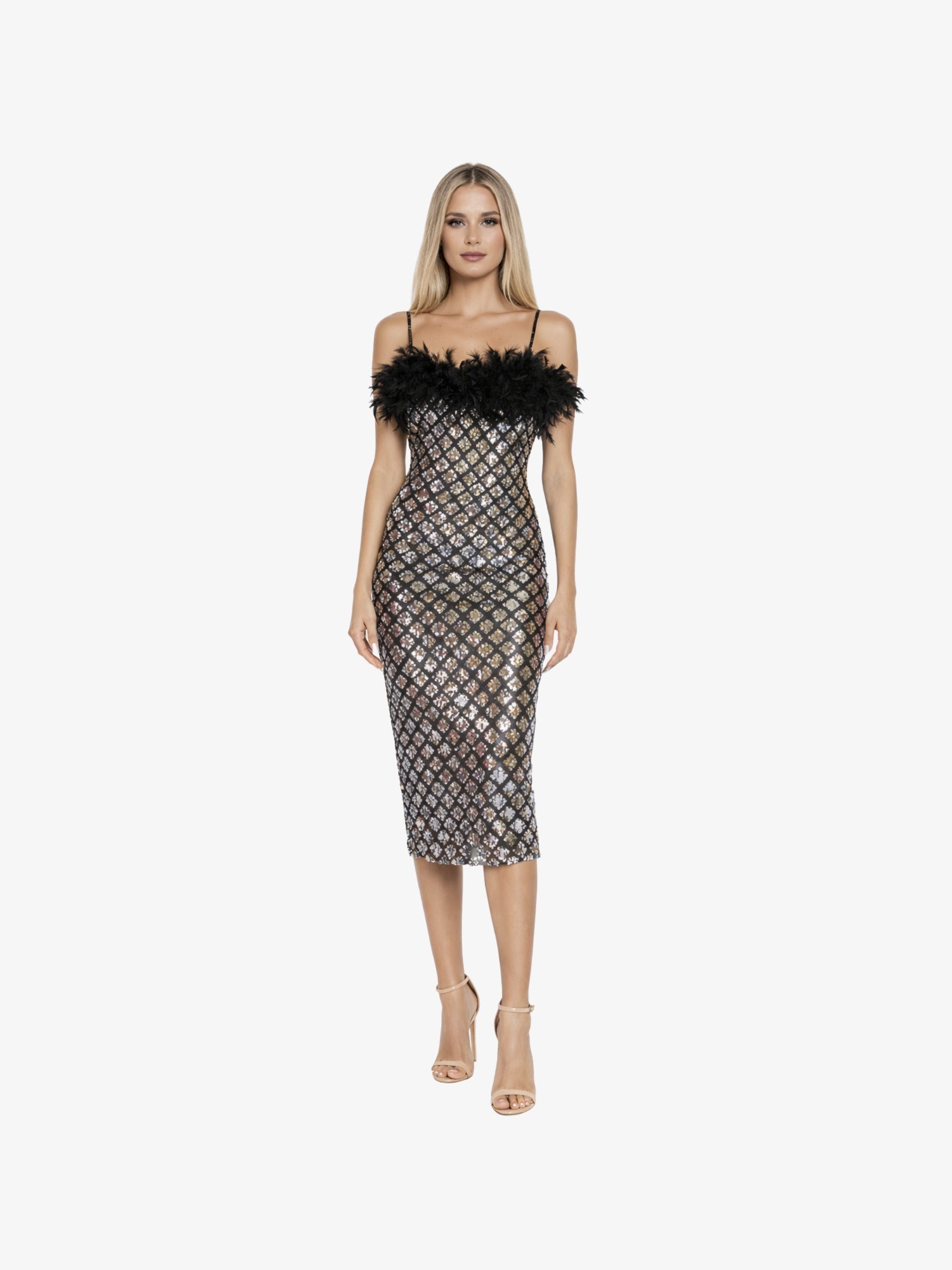 Rochie Midi "Patricia", Argintiu - L