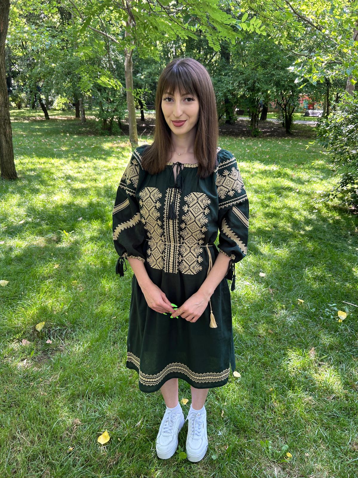 Rochie tradițională femei TM1229 - verdele naturii - - L