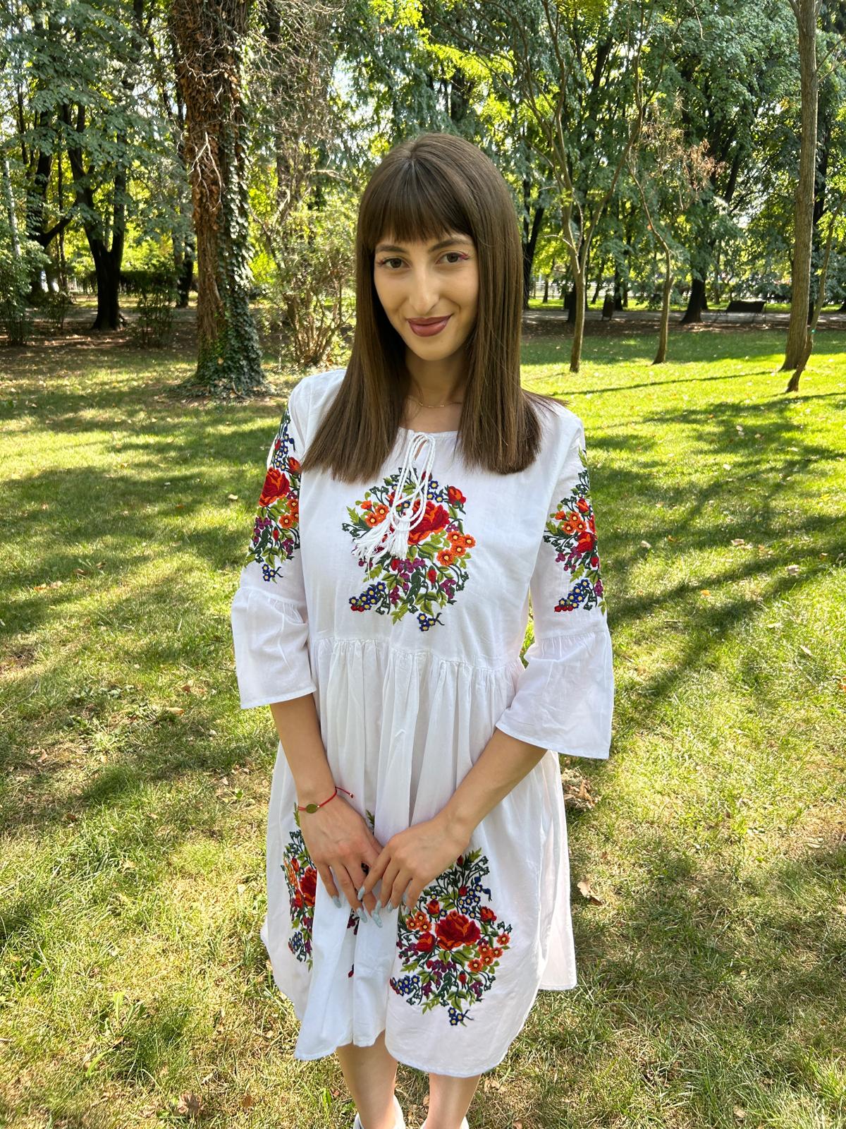 Rochie tradițională femei TM1417 *motive florale* - 3XL
