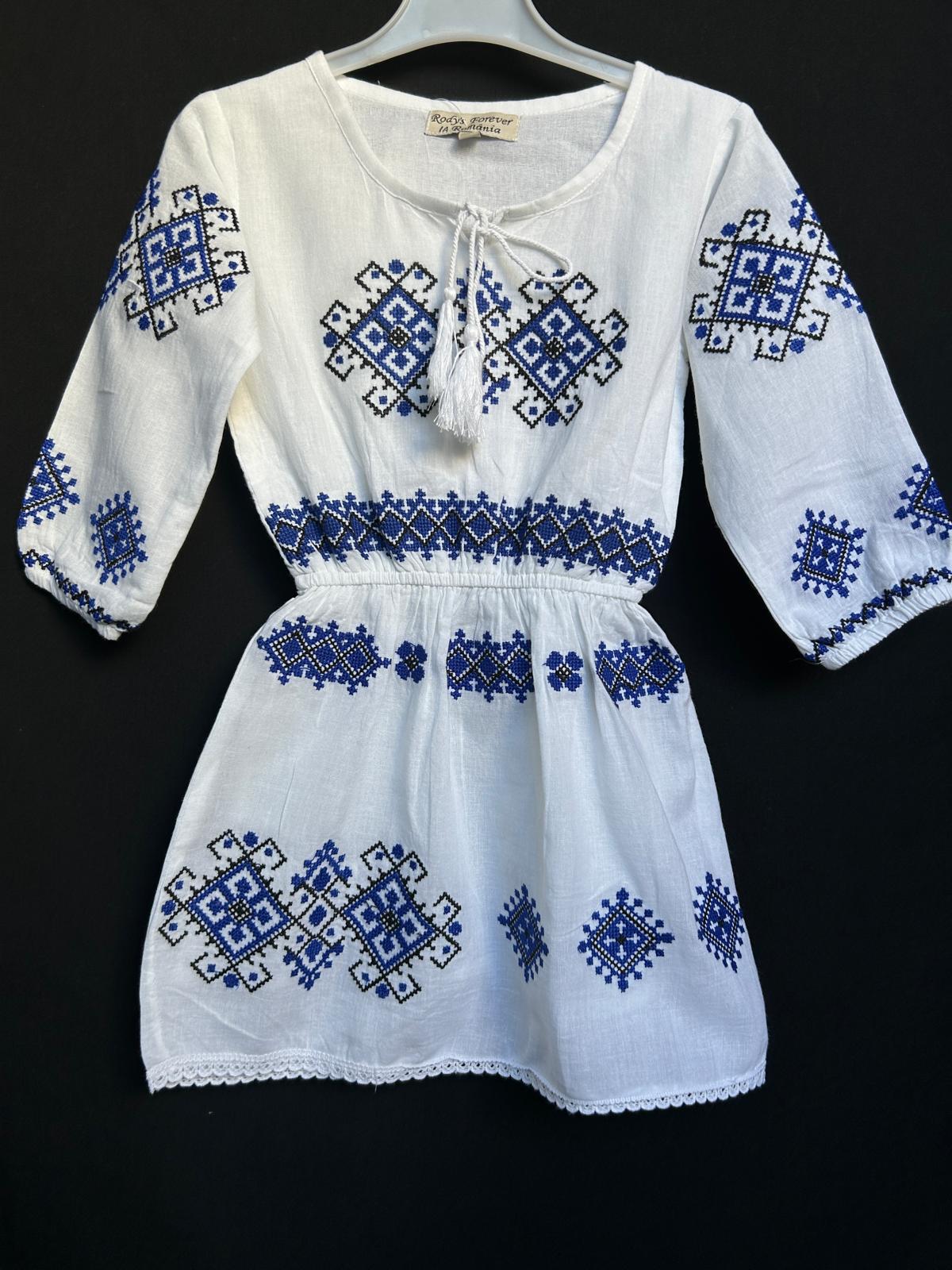Rochie tradițională fete TM1295 *motive geometrice*