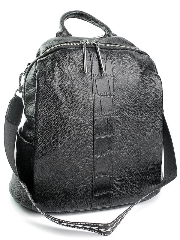 Rucsac dama, 21-17, piele naturala, Negru