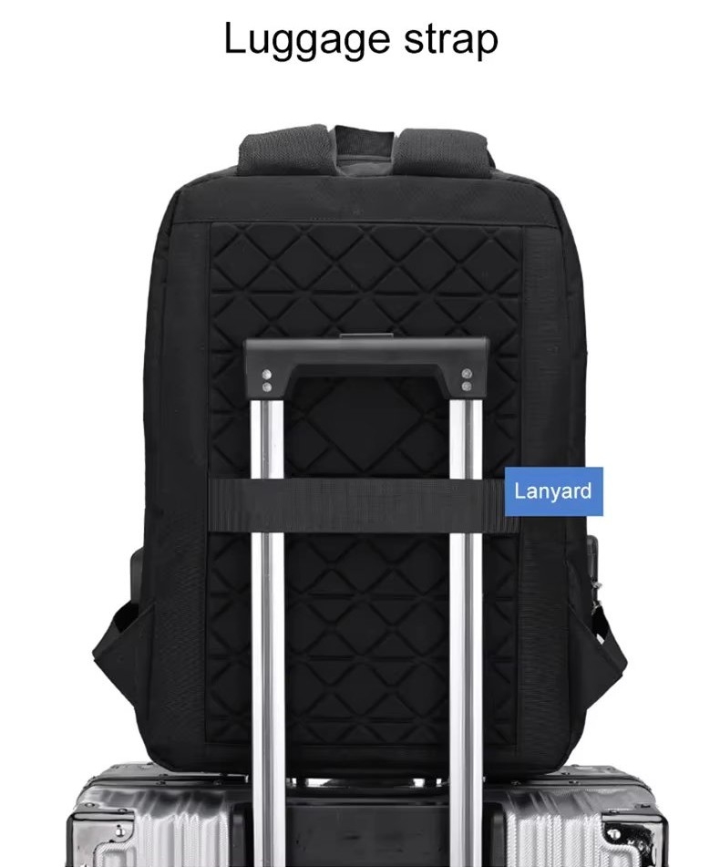 Rucsac unisex, Lorcan GT3748, port USB, Negru - poza 4