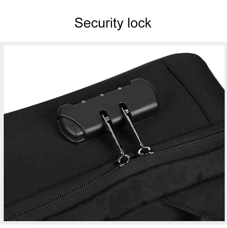Rucsac unisex, Lorcan GT3748, port USB, Negru - poza 5