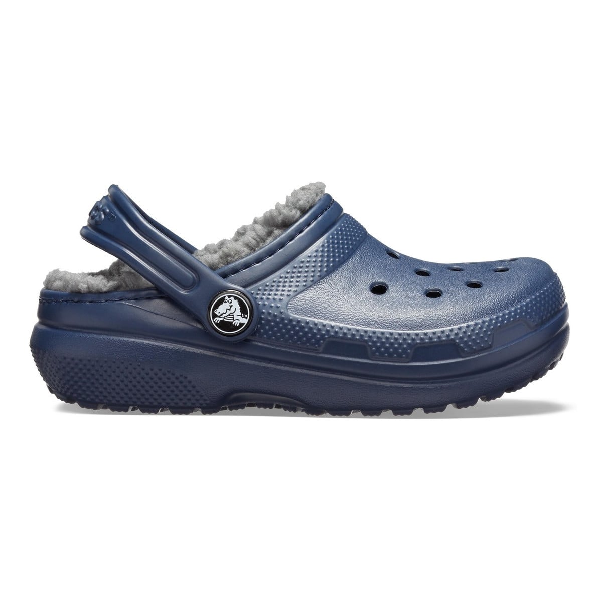 Saboti Crocs Classic Lined Kids Albastru - Navy/Charcoal - poza 1