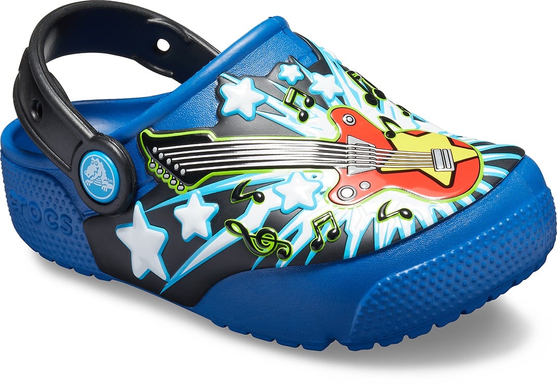 Saboti Crocs Fun Lab Guitar Lights Clog Albastru - Blue Jean - poza 1