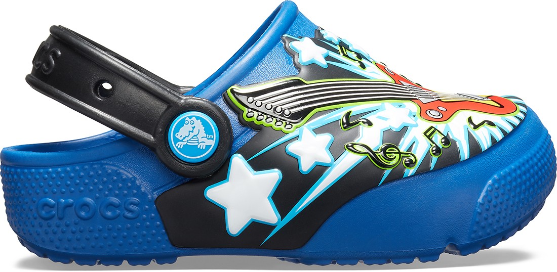 Saboti Crocs Fun Lab Guitar Lights Clog Albastru - Blue Jean - poza 2