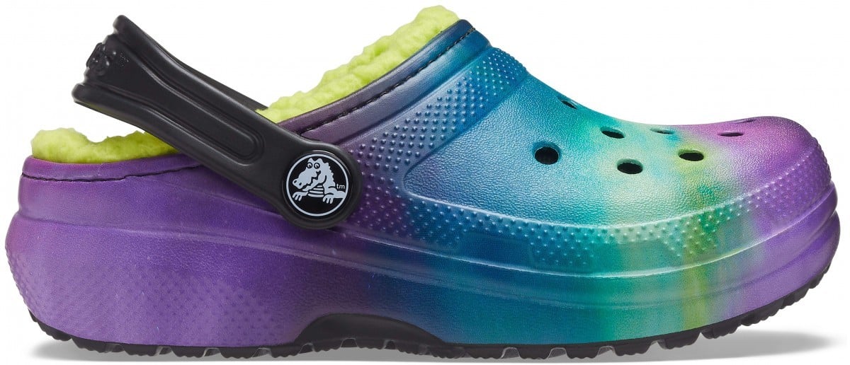 Saboți Crocs Kids' Classic Lined Out of this World Clog Negru - Black/Lime Punch - poza 1