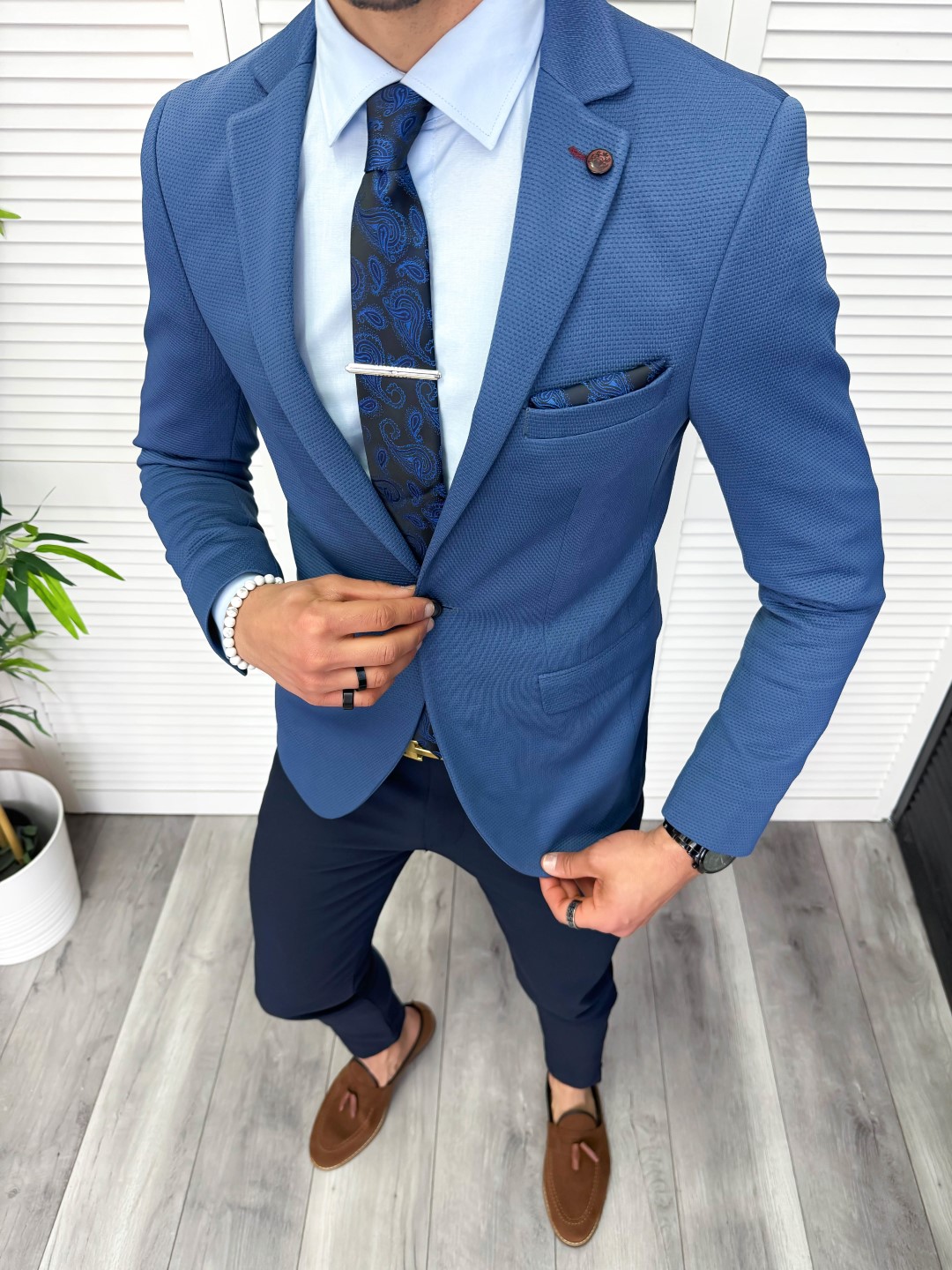 Sacou barbati slim fit albastru 11878 32-4.1 /D3-1.4