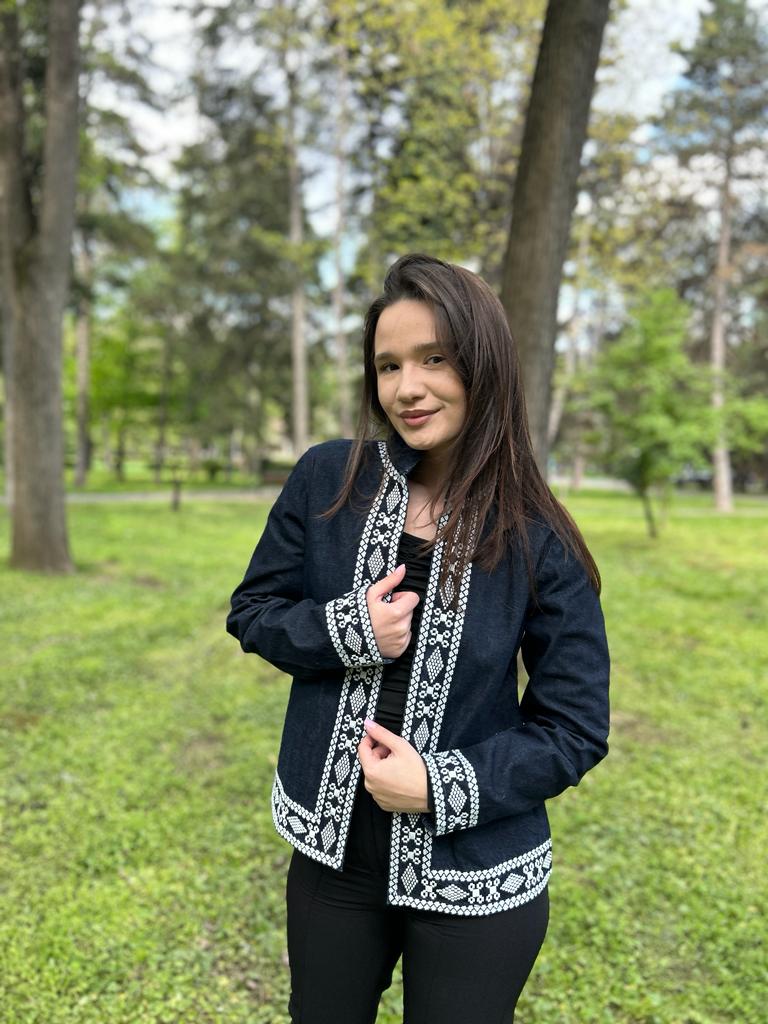 Sacou tradițional femei denim TM445 - XXL