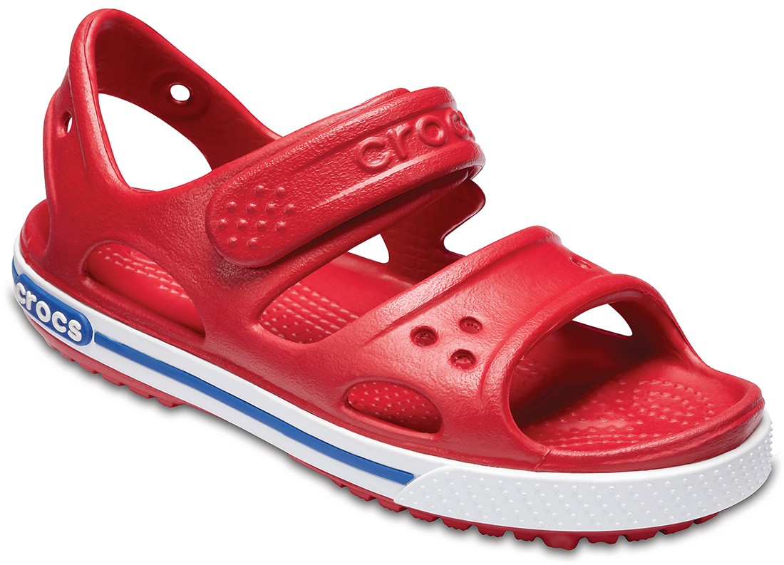 Sandale Crocs Crocband II Sandal Kids Rosu - Pepper/Blue Jean - poza 2