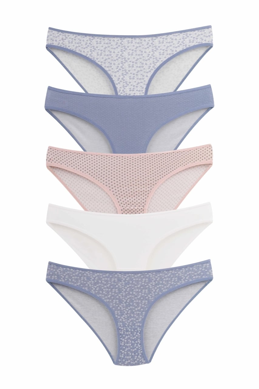 Set 5 perechi de chiloti din bumbac, pentru dama, 33000, Multicolor - poza 1
