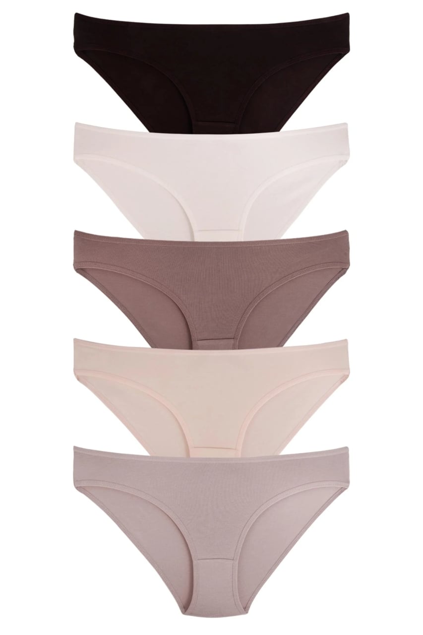 Set 5 perechi de chiloti din bumbac, pentru dama, 33000, Nude
