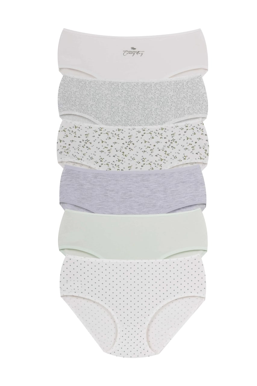 Set 6 perechi de chiloti din bumbac, pentru dama, 34000, Multicolor