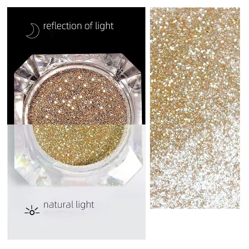 Set 9 sclipici unghii reflective Marquise, GLITTER16, Multicolor - poza 5