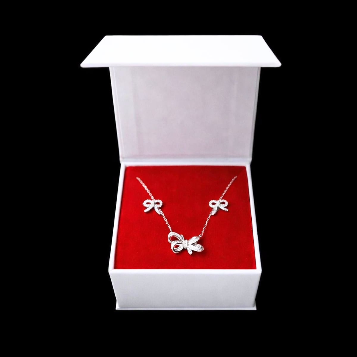 Set cadou pentru dama, Lantisor + Cercei, model fundita, SET25 - poza 1