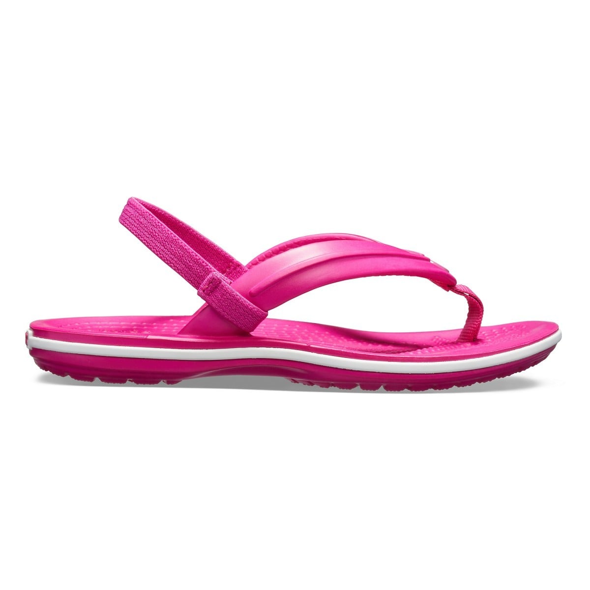 Slapi Crocs Kids' Crocband Strap Flip Roz - Candy Pink - poza 1