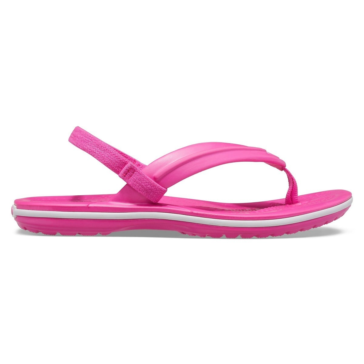 Slapi Crocs Kids' Crocband Strap Flip Roz - Electric Pink - poza 1