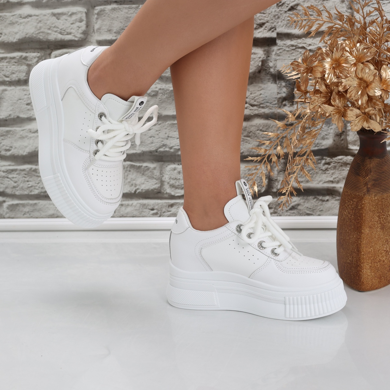 Sneakers dama cu platforma Albi din Piele Ecologica Laron - poza 5