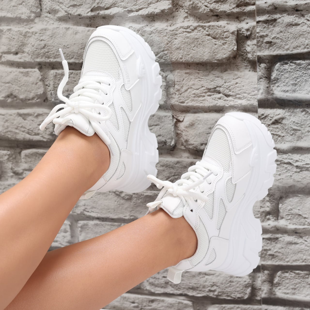 Sneakers dama cu platforma Albi din Piele Ecologica/Textil Norla - poza 2