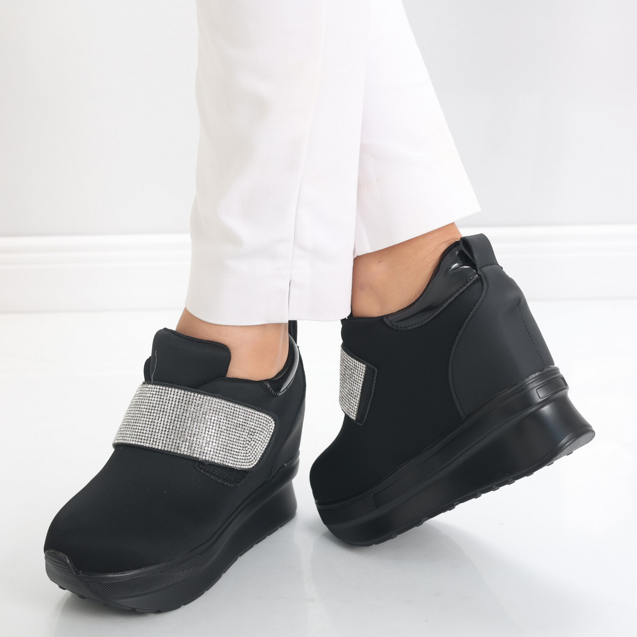 Sneakers dama cu platforma Negri din Textil Orea - poza 5