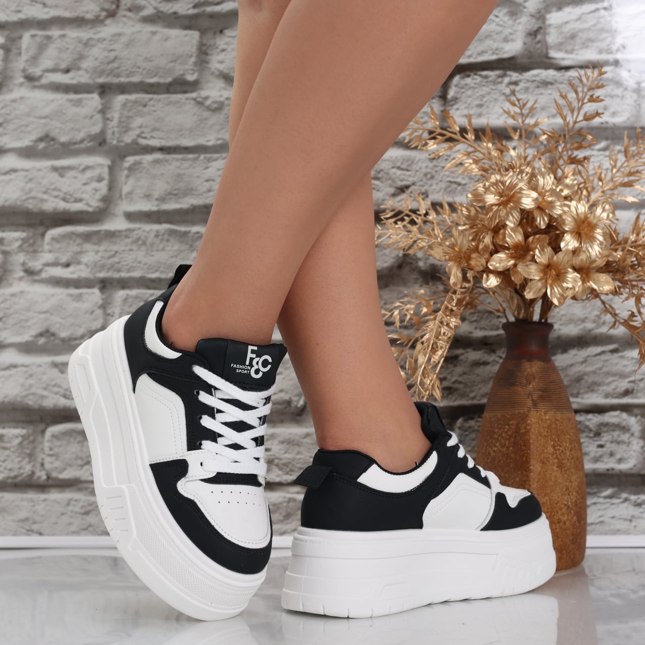 Sneakers dama Negri din Piele Ecologica Devel - poza 3