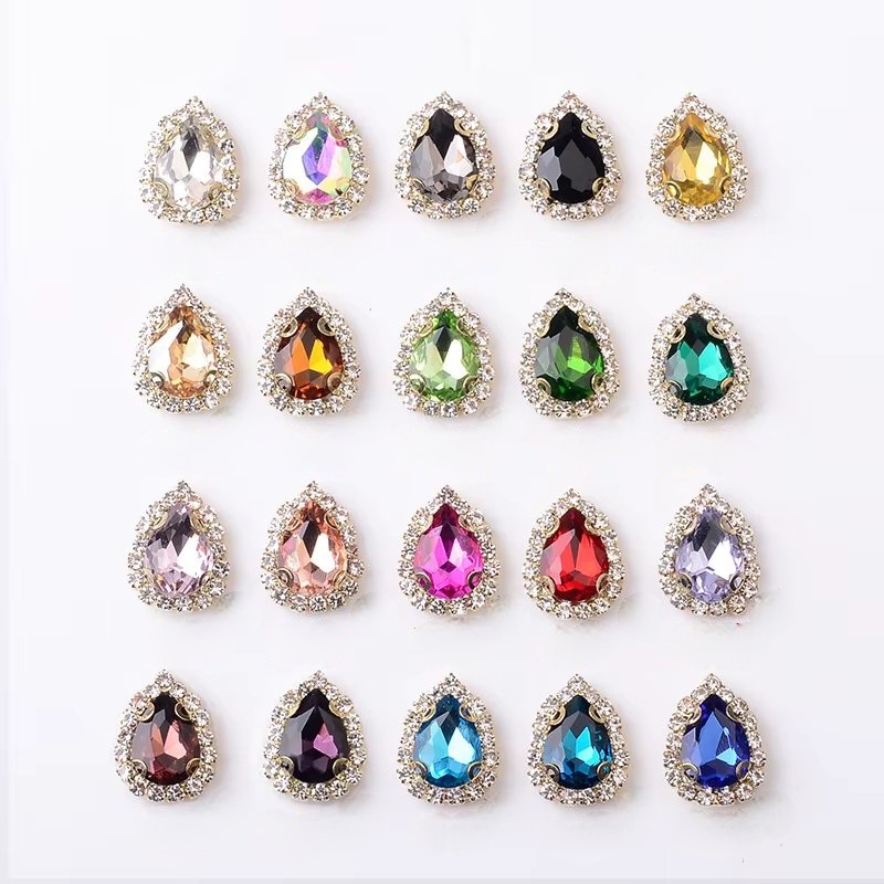 Strasuri unghii Marquise, RHINE20, Multicolor, 20 buc