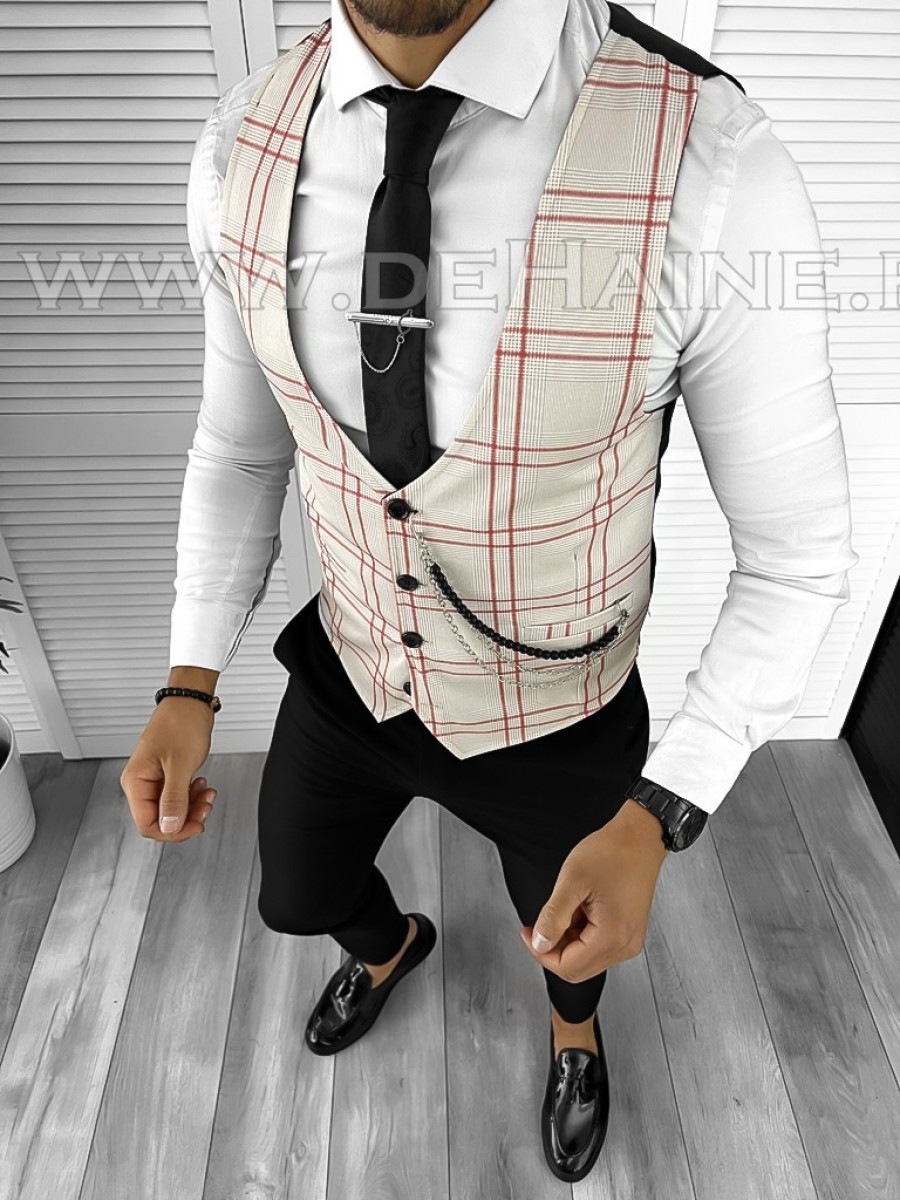 Tinuta barbati smart casual Pantaloni +Vesta 8078