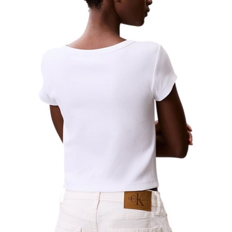 Tricou Calvin Klein A- WOVEN LABEL 2X2 RIB BABYTEE - poza 2