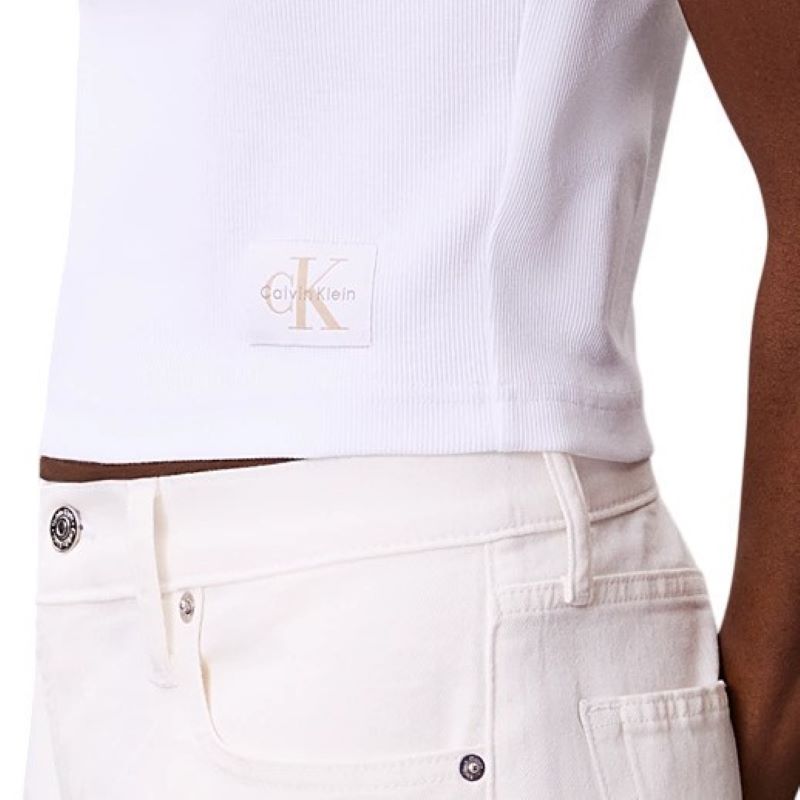 Tricou Calvin Klein A- WOVEN LABEL 2X2 RIB BABYTEE - poza 3