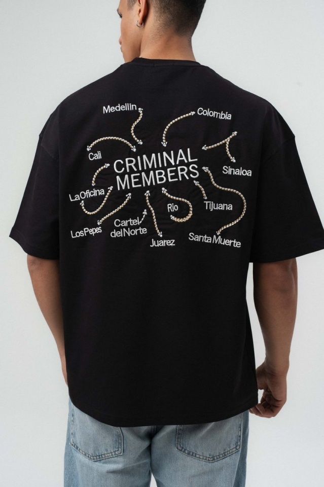 TRICOU OVERSIZE CRIMINAL MEMBERS – BLACK TSES10(238) (MĂRIME: M)