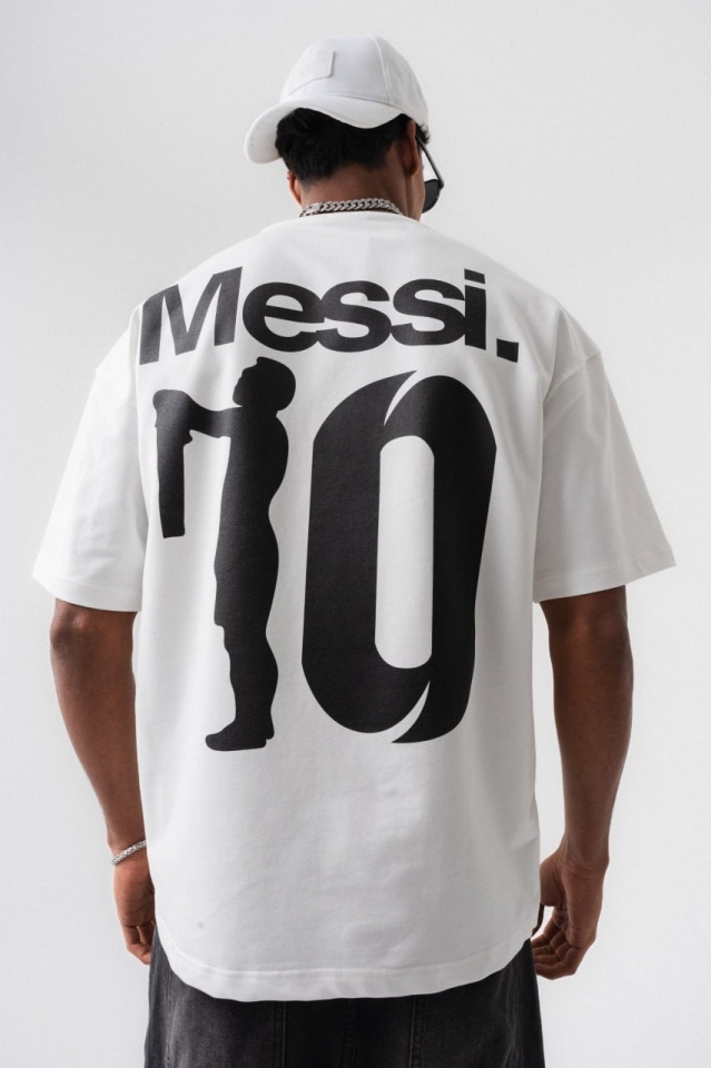 TRICOU OVERSIZE MESSI 10 – WHITE TSES5(179) (MĂRIME: S)