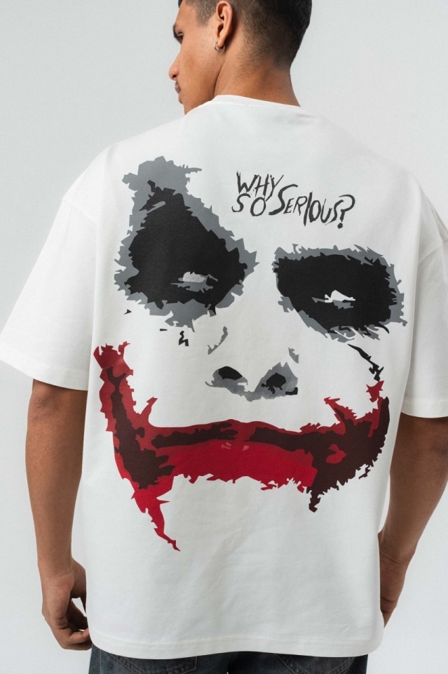 TRICOU OVERSIZE WHY SO SERIOUS – WHITE TSES11(251) (MĂRIME: S)