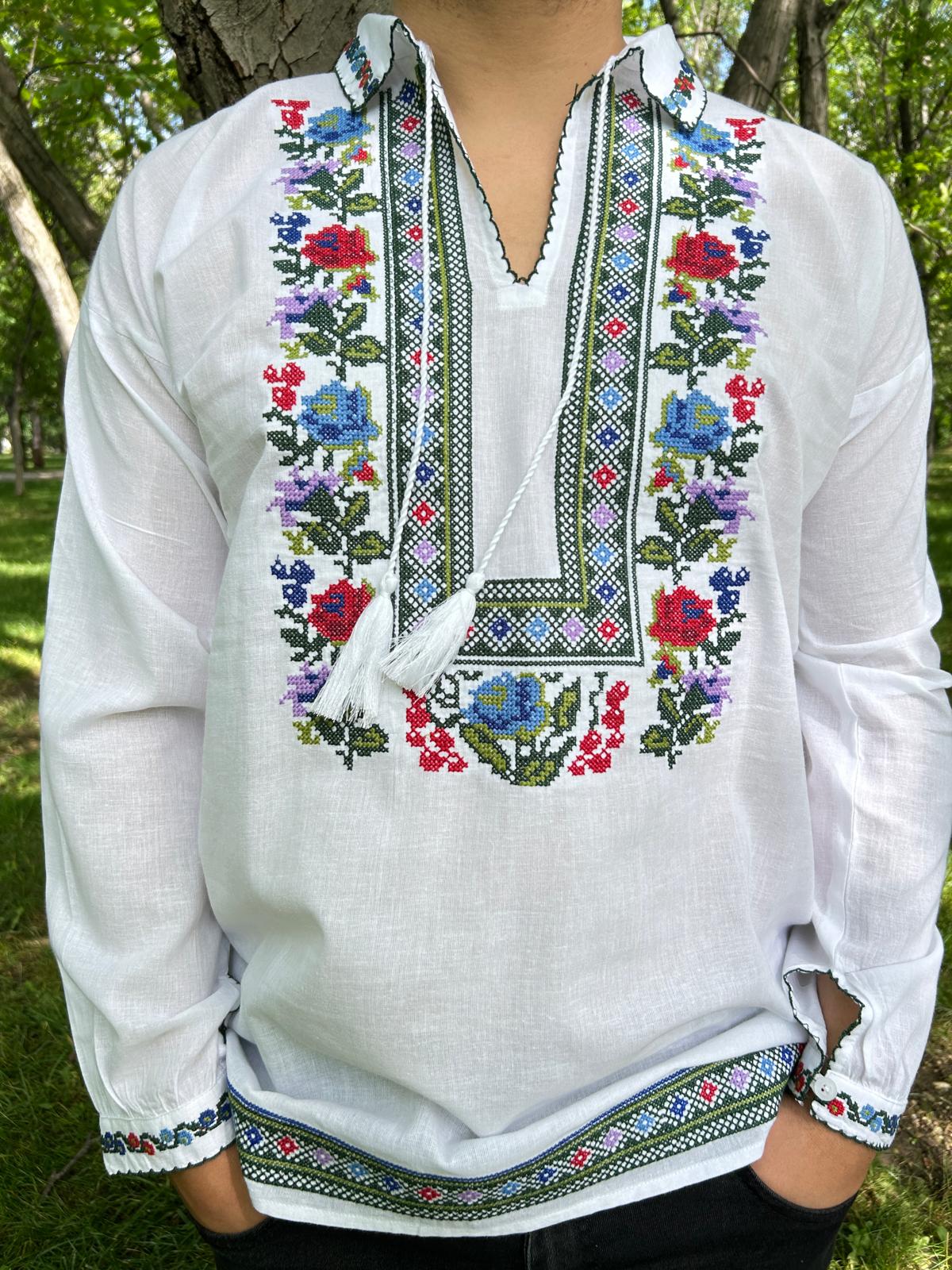 Ie tradițională bărbați TM1175 motive florale - 3XL