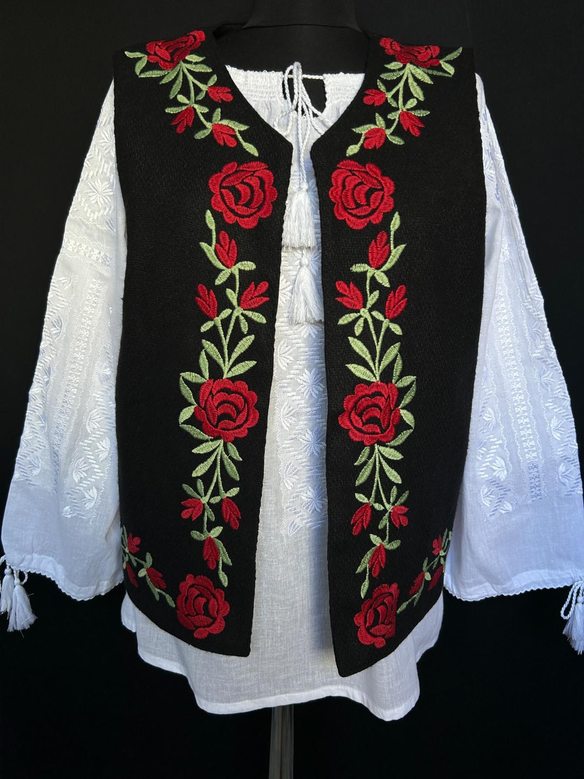 Vestă tradițională femei TM1285 - trandafiri - - XXL